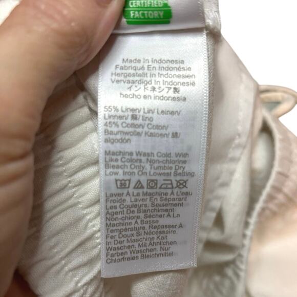 J.Crew Linen Blend Wide-Leg Drawstring Pants White Relaxed Fit NWOT Size 6 - Picture 5 of 6